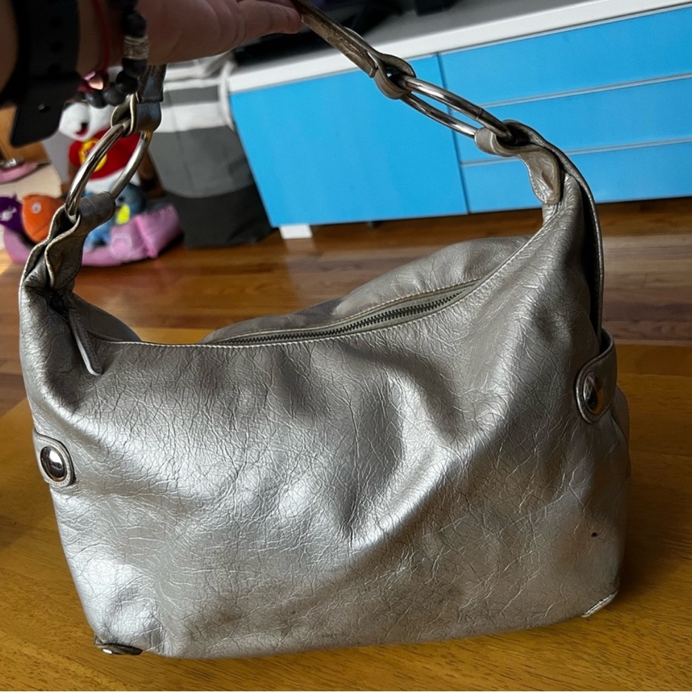 Kooba Metallic Silver Hobo Bag